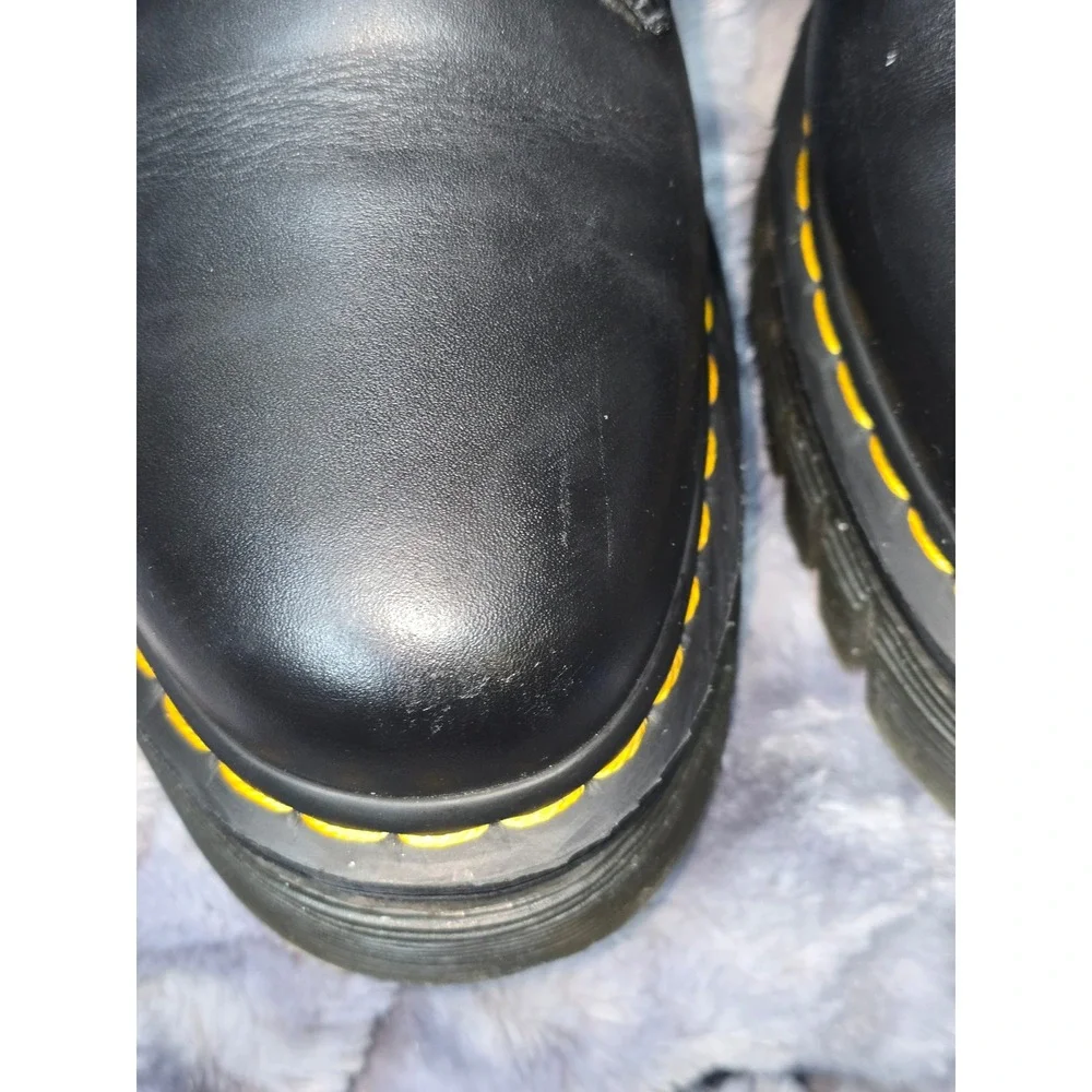 EUC Dr Martens Audrick Platform Derby‎ 3 Eye Shoe Black Leather women 10 EU 42